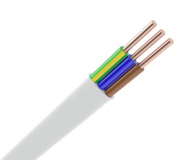 YDYP 3X 1.5 ŻO DAMIR BIAŁY PRZEWÓD INSTALACYJNY PŁASKI DRUT 450/750V KL.1