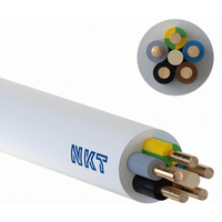 YDY 5X 6 ŻO BIAŁY PRZEWÓD INSTALACYJNY OKRĄGŁY DRUT 450/750V KL.1 BĘBEN