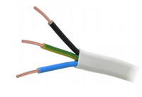 YDYP 3X 1.5 ŻO BIAŁY PRZEWÓD INSTALACYJNY PŁASKI DRUT 450/750V KL.1 BĘBEN