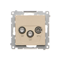 SIMON 55 GNIAZDO ANTENOWE SATELITARNE PODWÓJNE SAT-SAT-RTV MODUŁ . 2X WEJŚCIE: 5 MHZ÷2,4 GHZ; SZAMP