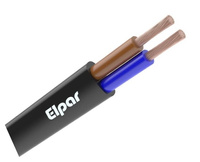 H03VVH2-F OMYP 2X 0.75 CZARNY PRZEWÓD MIESZKANIOWY PŁASKI MIĘKKI 300/300V