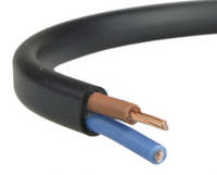 H03VVH2-F OMYP 2X 0.5 CZARNY PRZEWÓD MIESZKANIOWY PŁASKI MIĘKKI 300/300V