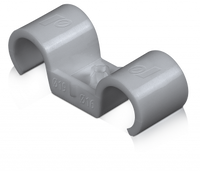 UCHWYT PLASTIKOWY DO RUREK INSTALACYJNYCH, PODWÓJNY, POSADZKOWY, WZMONIONY PA, ŚREDNICA 25 MM