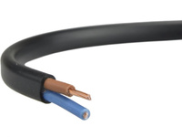 H03VVH2-F OMYP 2X 0.75 CZARNY PRZEWÓD MIESZKANIOWY PŁASKI MIĘKKI 300/300V