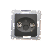 SIMON 54 MODUŁ CZARNY MAT GNIAZDO RTV PRZELOTOWE 10DB