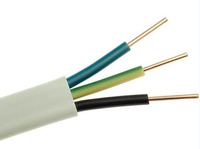 HDHP 3X  2.5 ŻO RE BIAŁY PRZEWÓD INSTALACYJNY PŁASKI BEZHALOGENOWY 90° 750V FLAMEBLOCKER BĘBEN B2CA