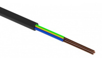H03VV-F OMY 3X 1.0 ŻO CZARNY PRZEWÓD MIESZKANIOWY OKRĄGŁY MIĘKKI 300/300V