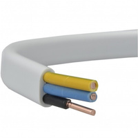 YDYP 3X 2.5 ŻO BIAŁY PRZEWÓD INSTALACYJNY PŁASKI DRUT 450/750V KL.1 BĘBEN