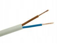 H03VV-F OMY 2X 1.5 BIAŁY PRZEWÓD MIESZKANIOWY OKRĄGŁY MIĘKKI 300/300V