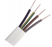 HDHP 4X  1.5 ŻO RE BIAŁY PRZEWÓD INSTALACYJNY PŁASKI BEZHALOGENOWY 90° 750V FLAMEBLOCKER BĘBEN B2CA